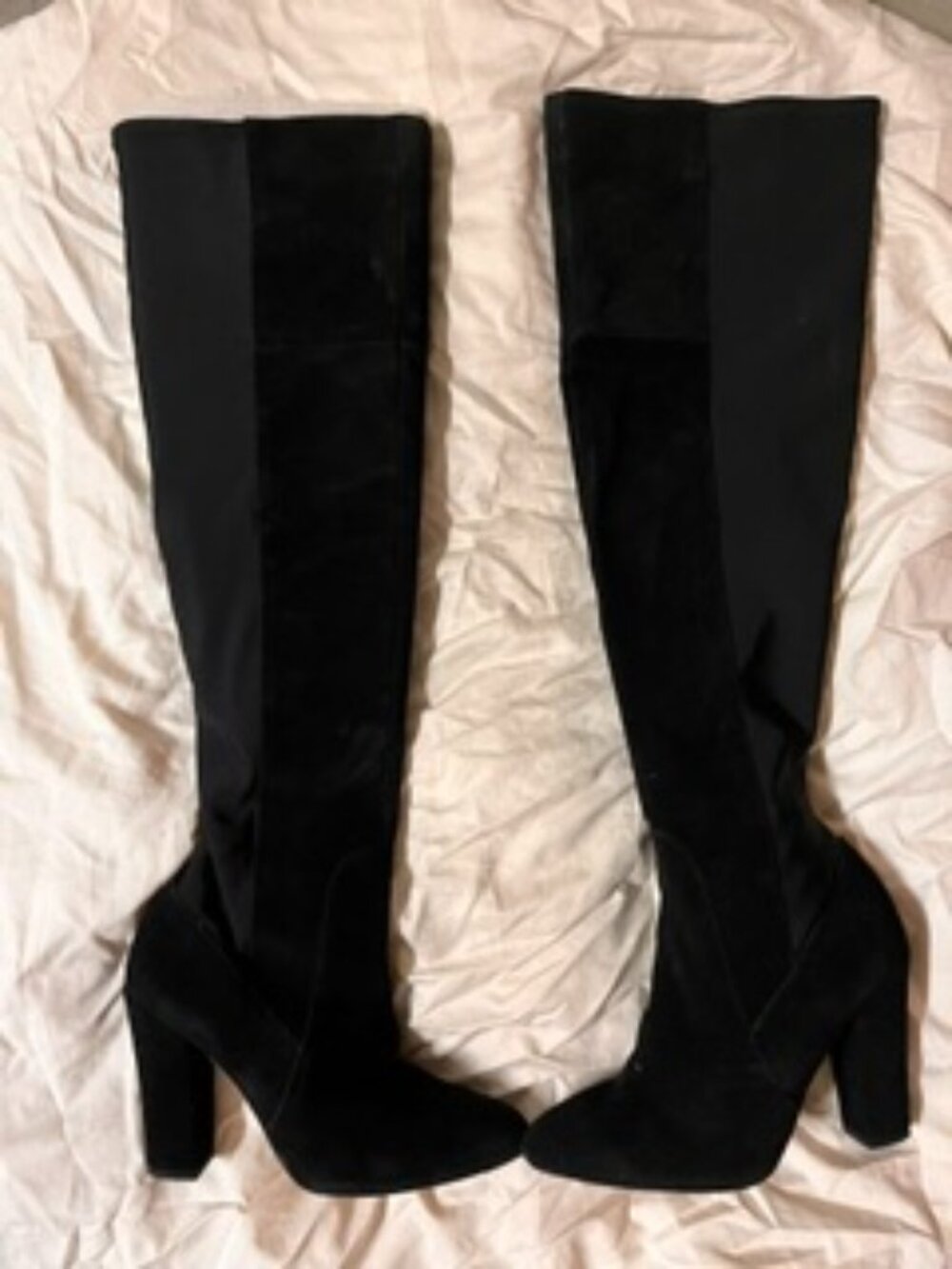 Betsy Johnson Black Super Suede Over-the-Knee Midheel Boots Size 8